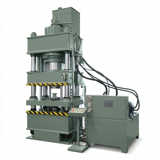 Compression bonded magnet production press on factory floor