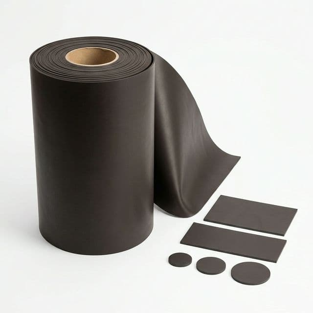 Calendered flexible magnetic sheet roll