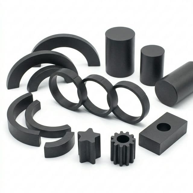 Compression molded bonded NdFeB custom part shapes