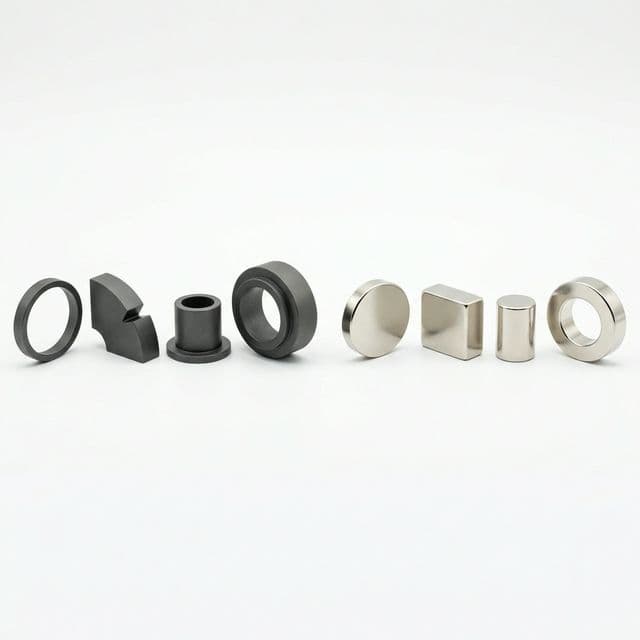 Bonded versus sintered NdFeB visual comparison sample set